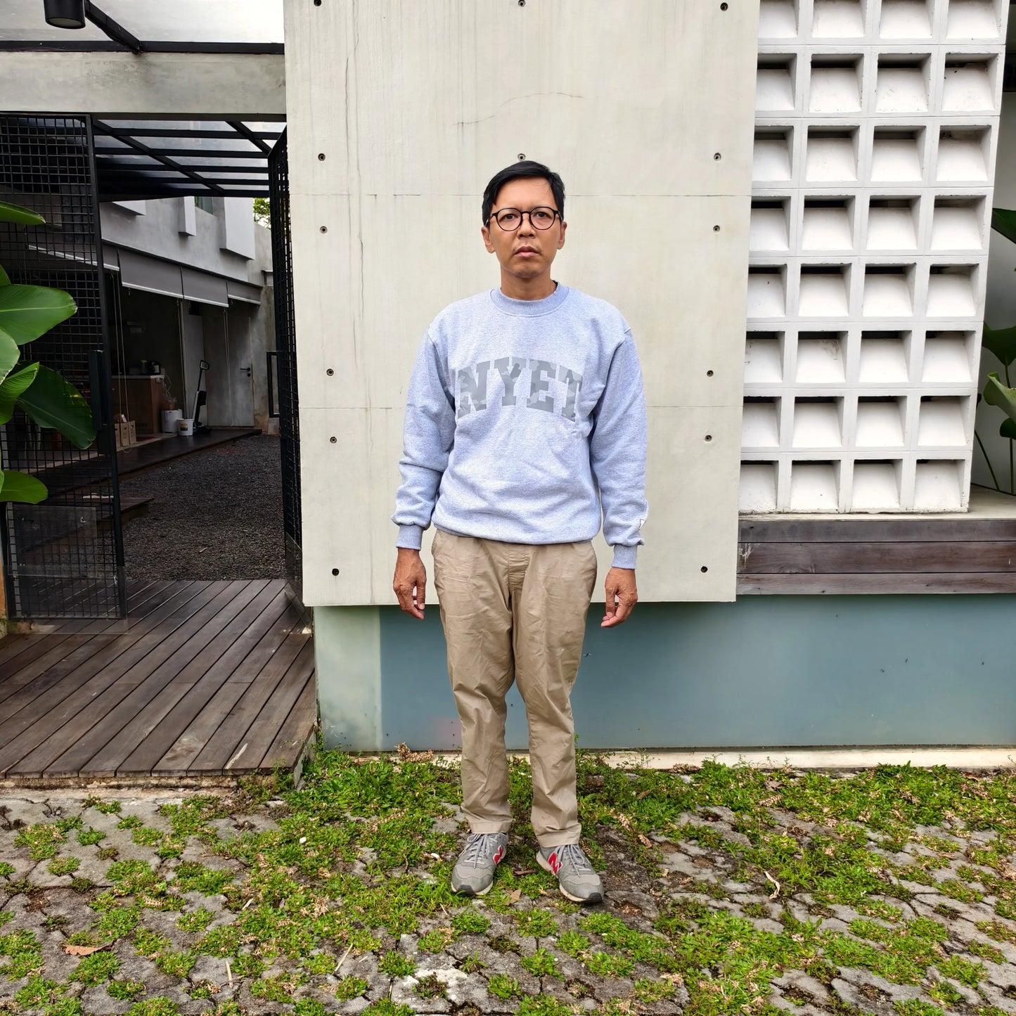 Grey Camo Oversized Crewneck