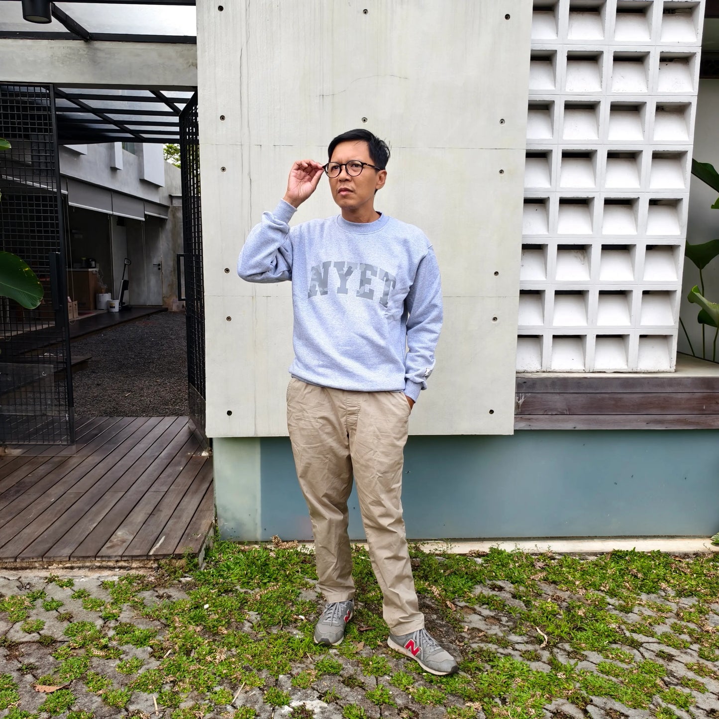 Grey Camo Oversized Crewneck